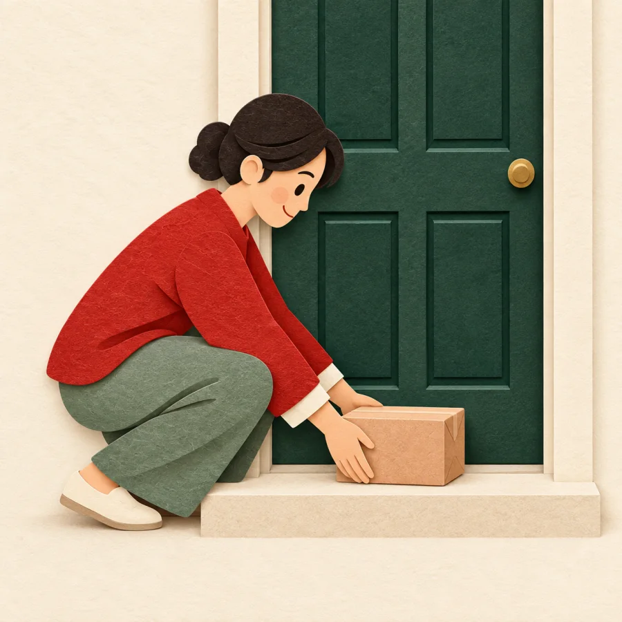 A parcel at a doorstep
