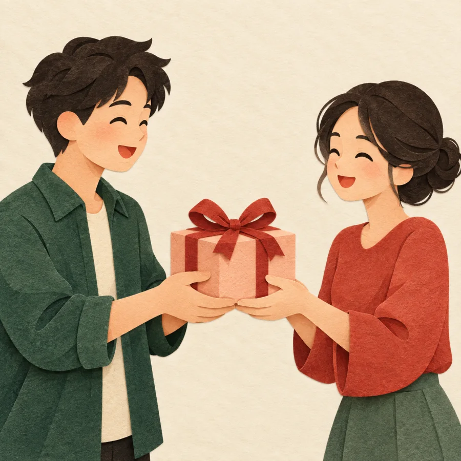 Seseorang memberikan hadiah