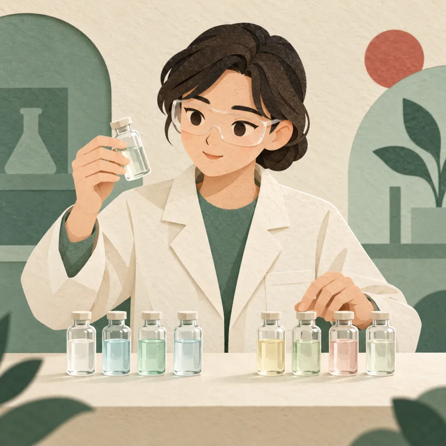 Scientist examining samples in a laboratory