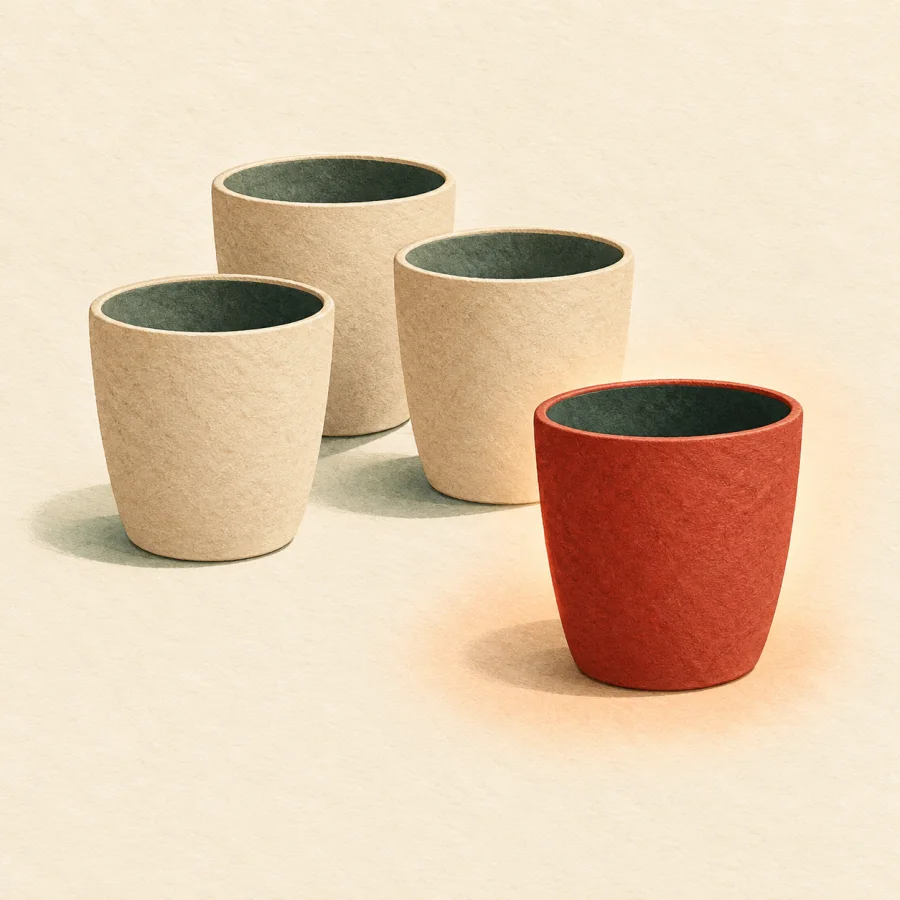 Eine Tasse, die abseits steht