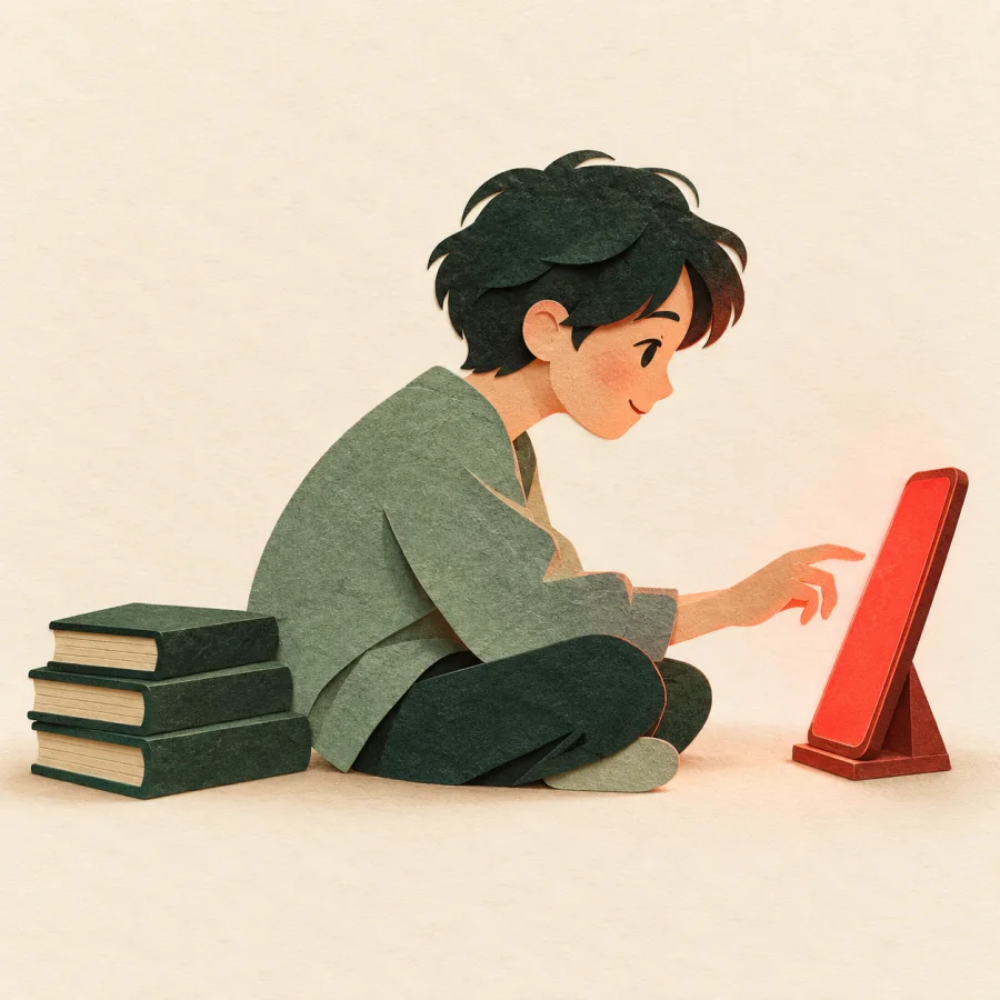 A person eagerly reaching for a glowing phone screen