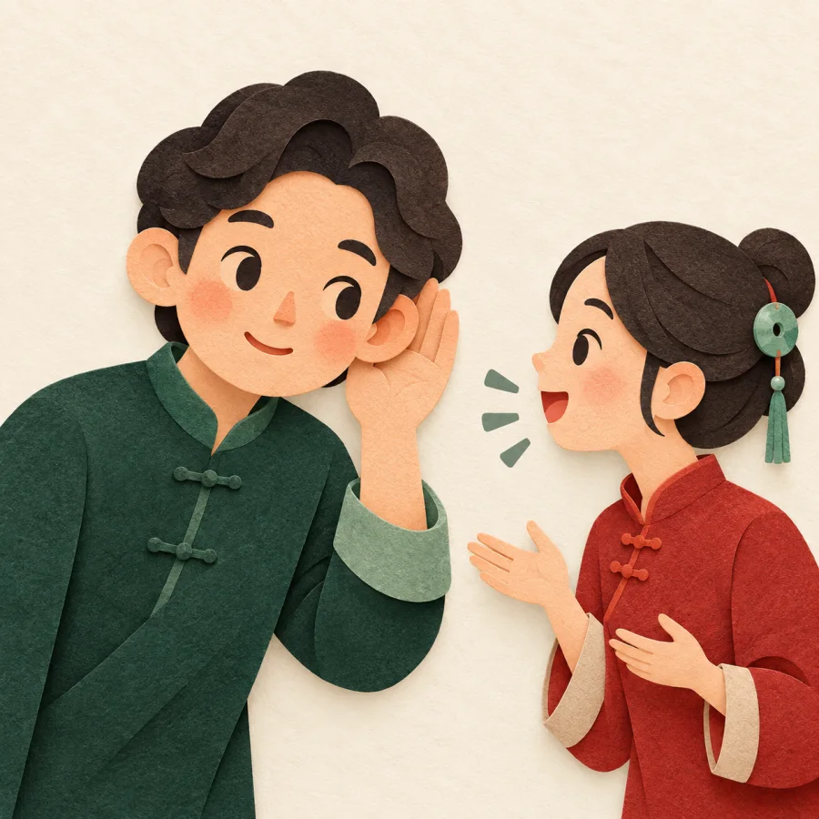 คนหนึ่งกำลังฟังอีกคนพูด