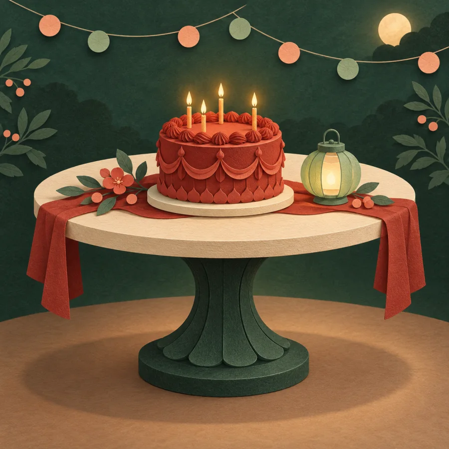 Ein Partytisch mit einer Torte