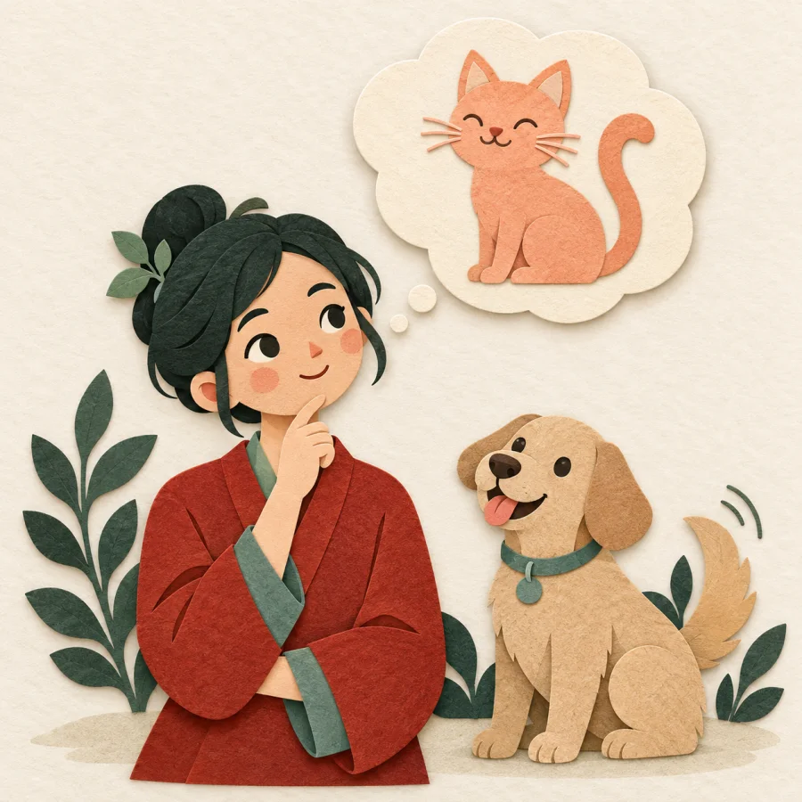 Bir kedi hayal eden kişi