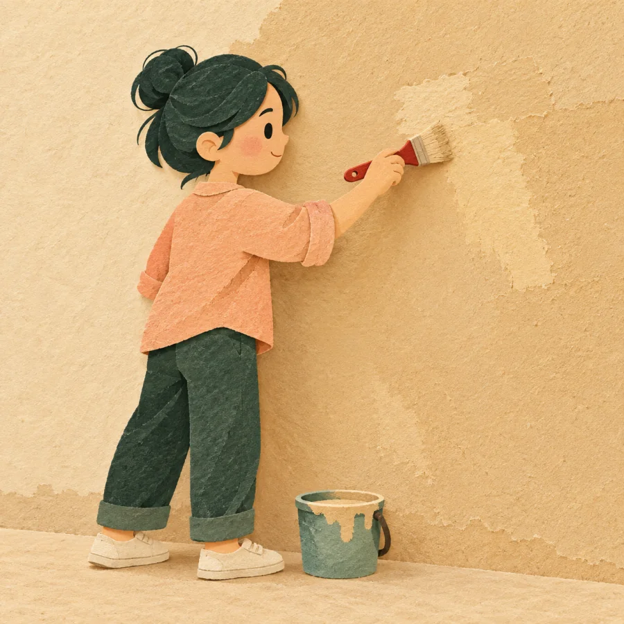 A person painting a wall again