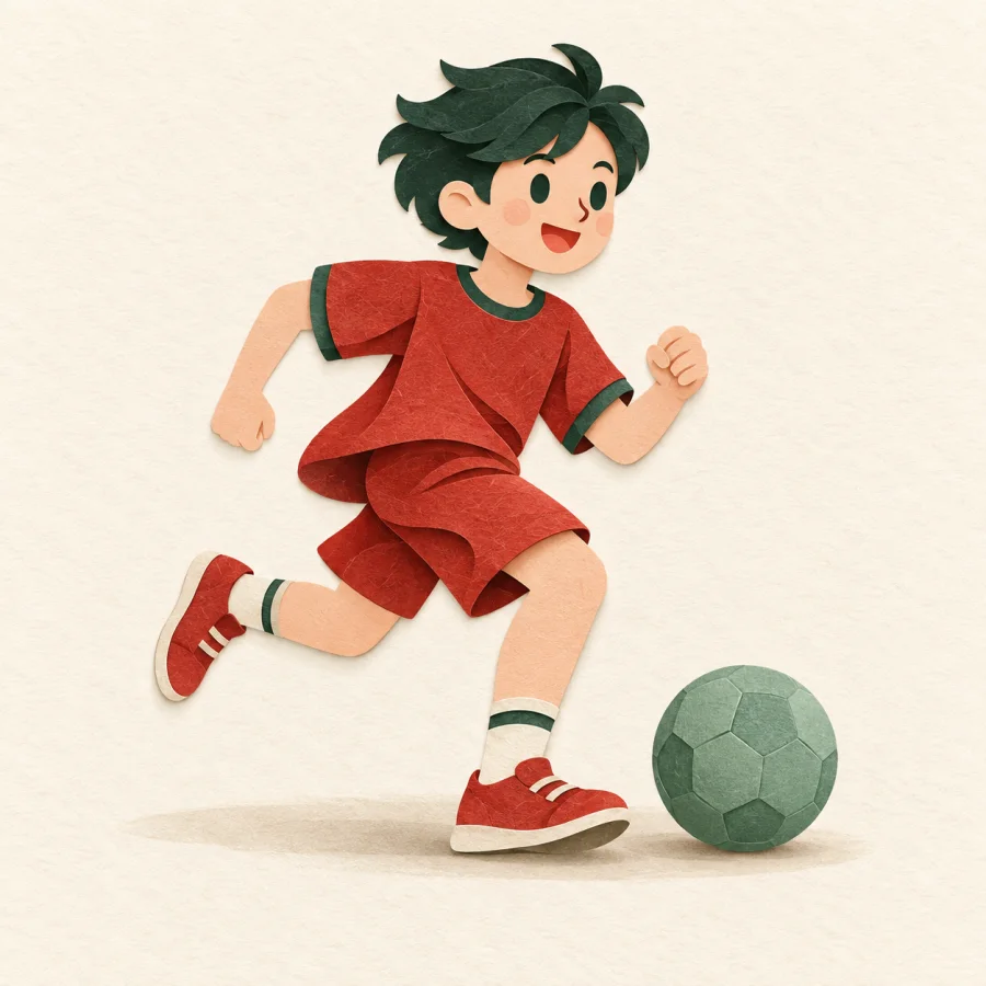 Seseorang berlari di samping bola