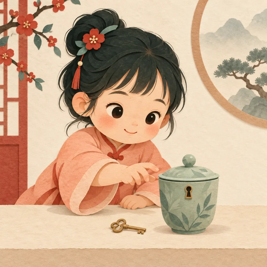 A child reaching for a cup