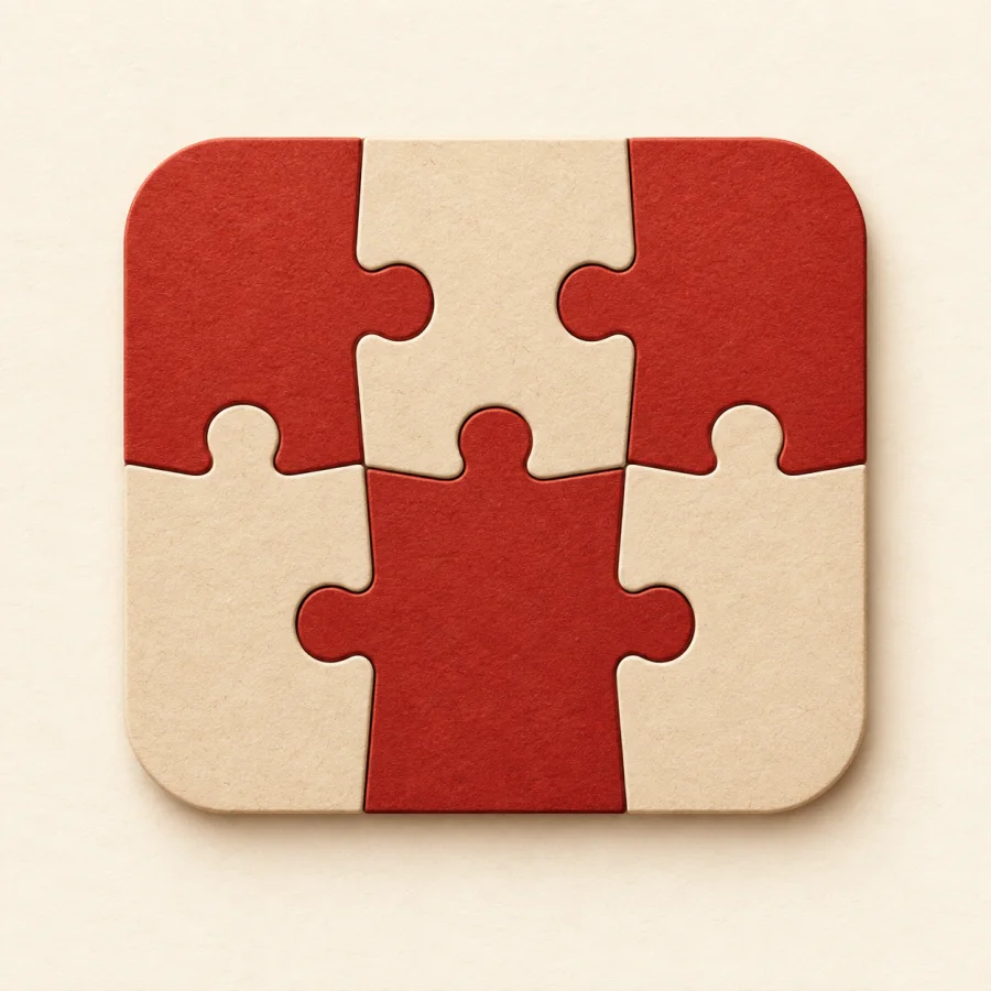 Kepingan puzzle yang menyusun satu bentuk