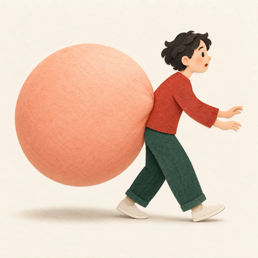 Une personne poussée par un ballon