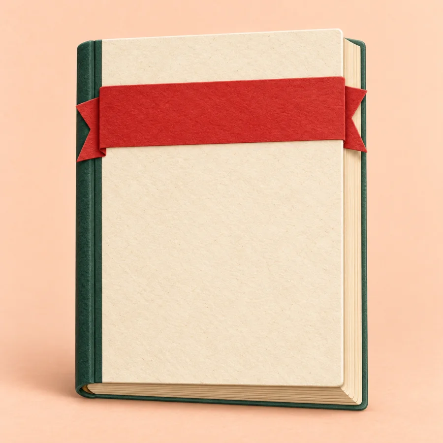 Une couverture de livre avec un bandeau