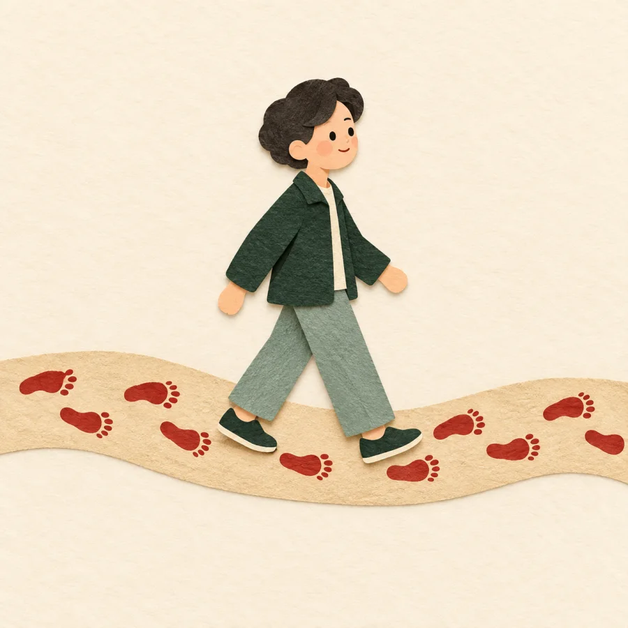 Una persona caminando de un lado a otro