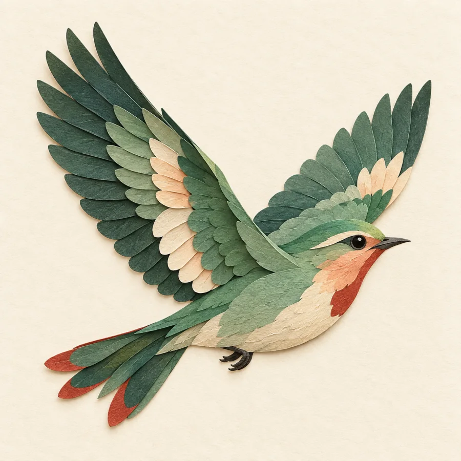 Ein Vogel, der durch den weiten Himmel fliegt