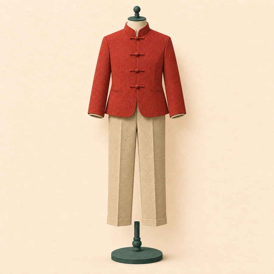 Ein Outfit auf einem Kleiderständer