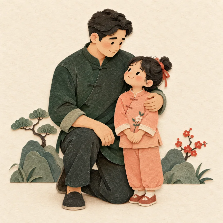 พ่อกอดลูกไว้