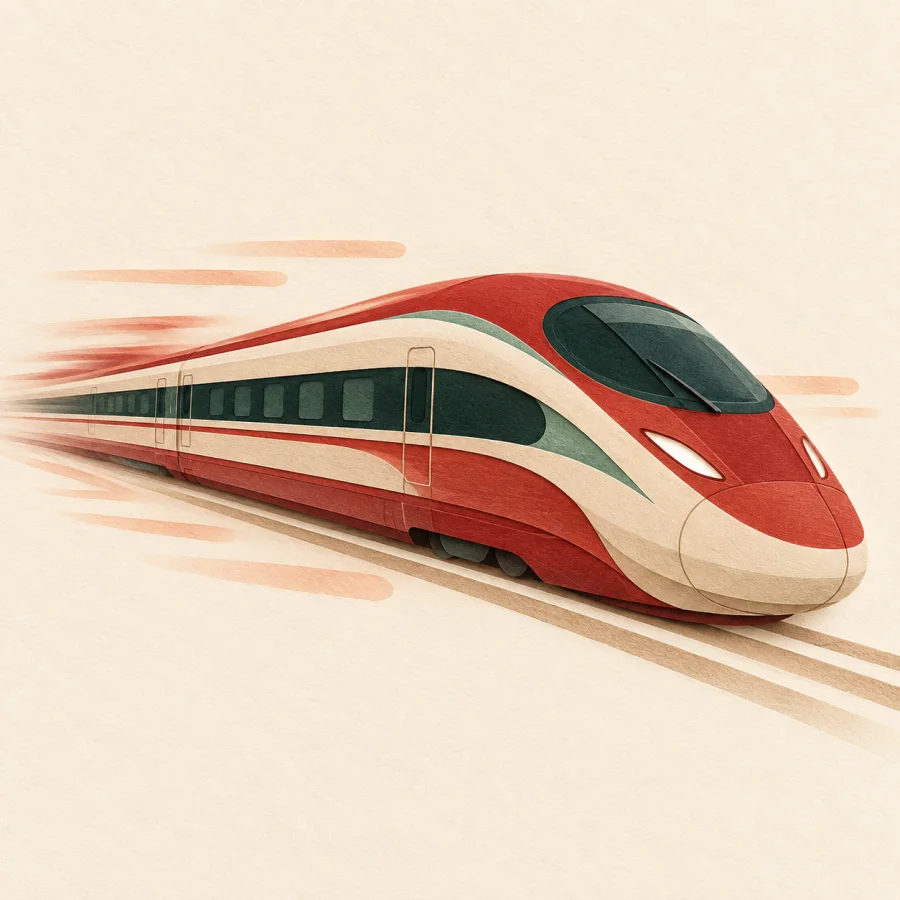 Un tren pasando a toda velocidad