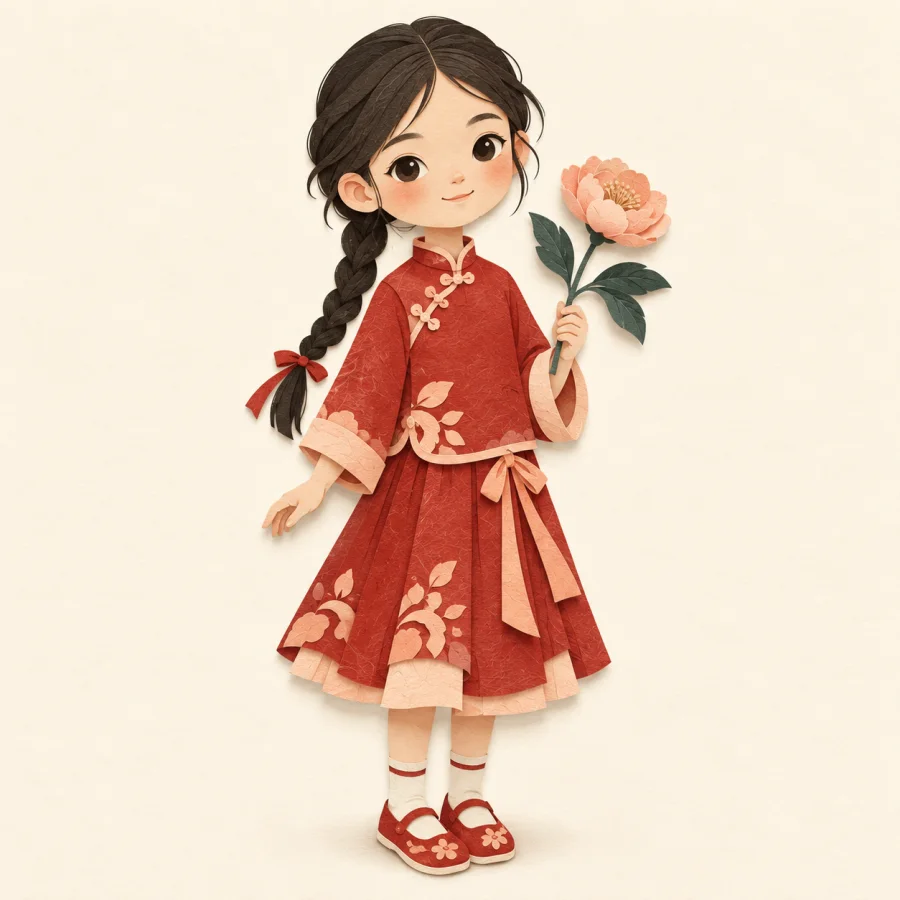 Chica joven con una flor