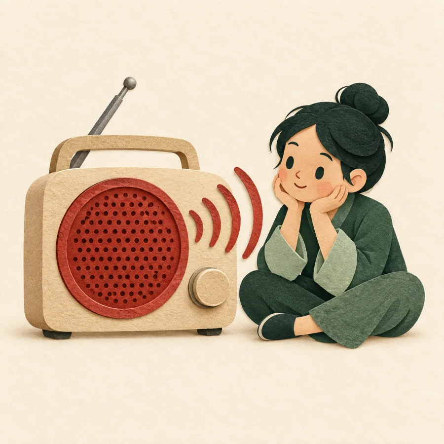 Radio di samping seorang pendengar