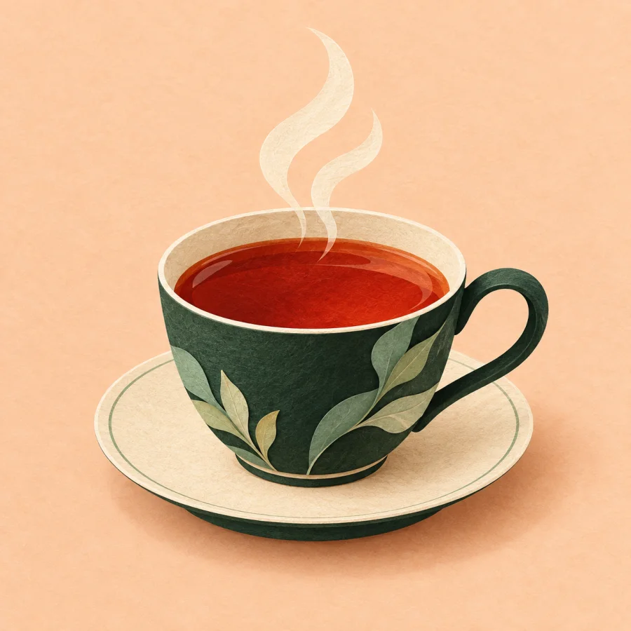 Buharı tüten bir fincan çay