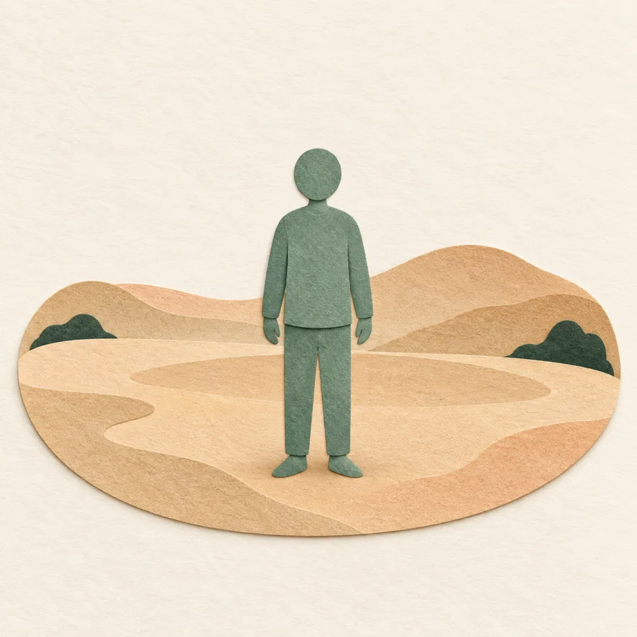 A person in a landscape