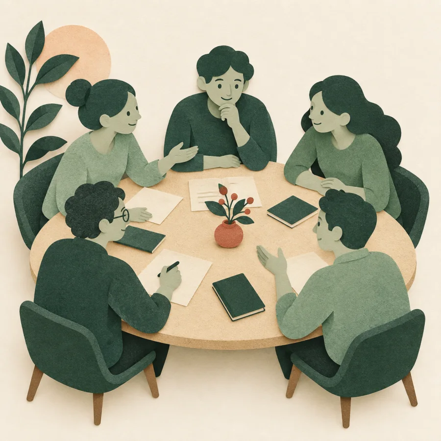 People sitting around a table