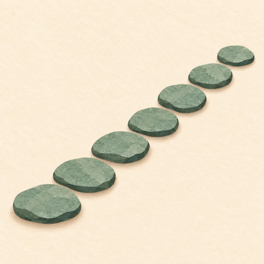 A row of stepping stones