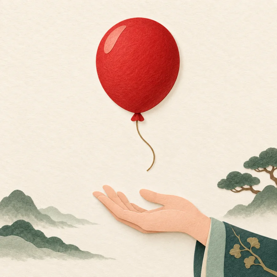 Elin üstünden yükselen bir balon