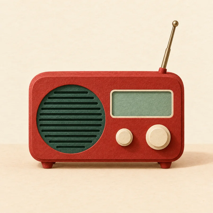 Ein Radio auf einem Tisch
