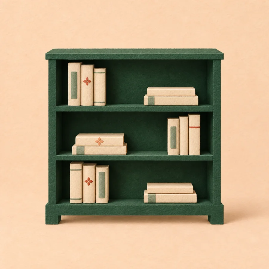 Ein Regal mit mehreren Büchern
