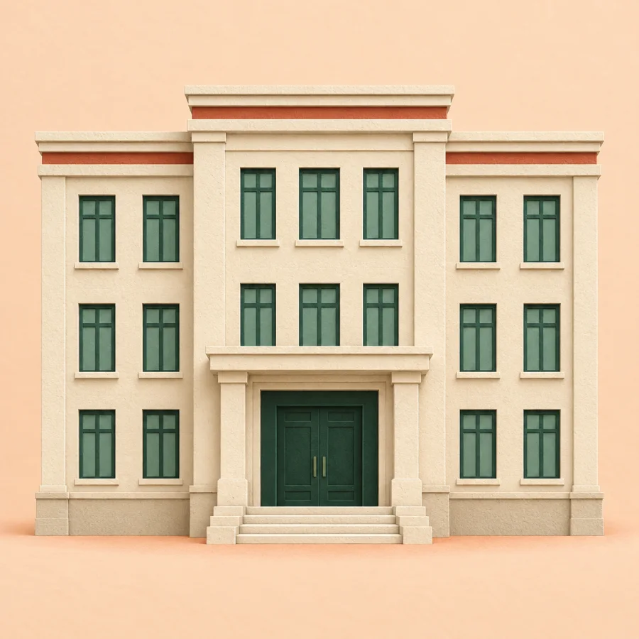 Un bâtiment administratif avec une entrée