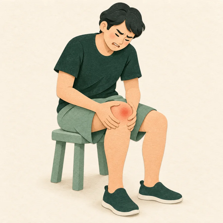 Una persona sujetándose la rodilla