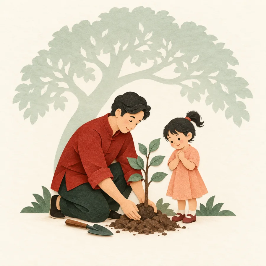 คนกำลังปลูกต้นกล้า