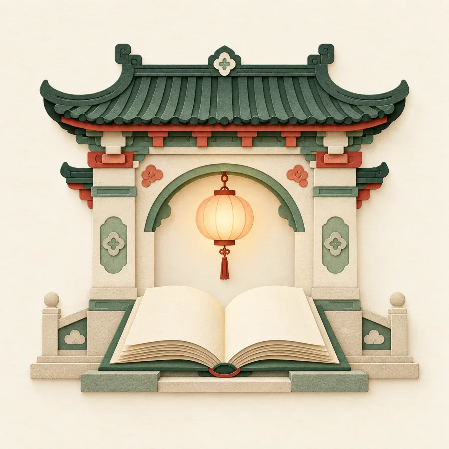 Una puerta de la ciudad junto a un libro