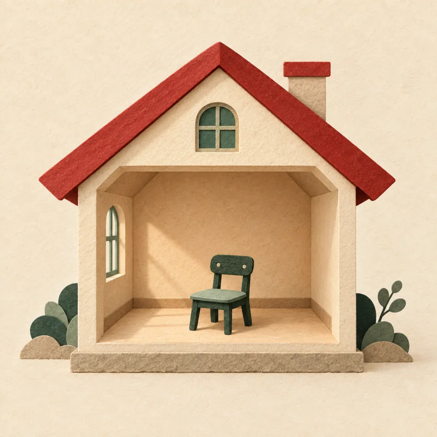 Rumah kecil dengan satu ruangan