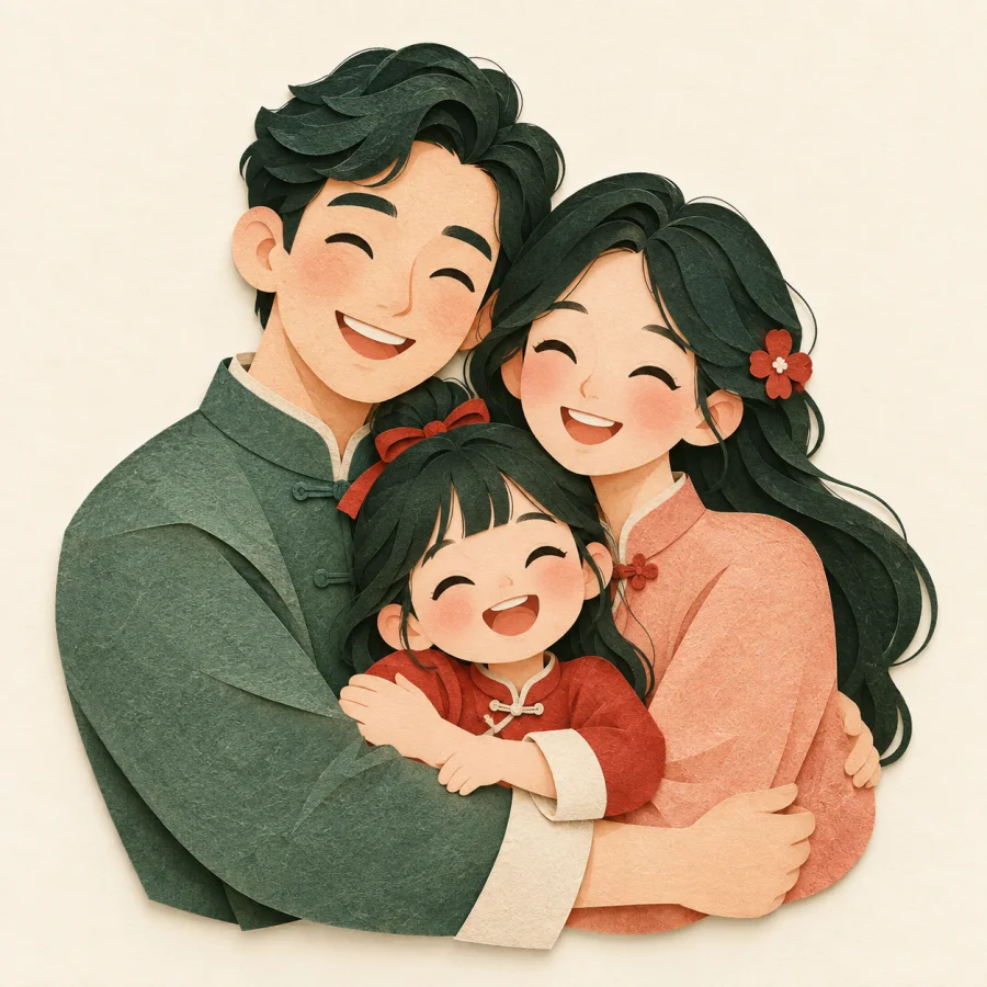 Sarılan bir aile