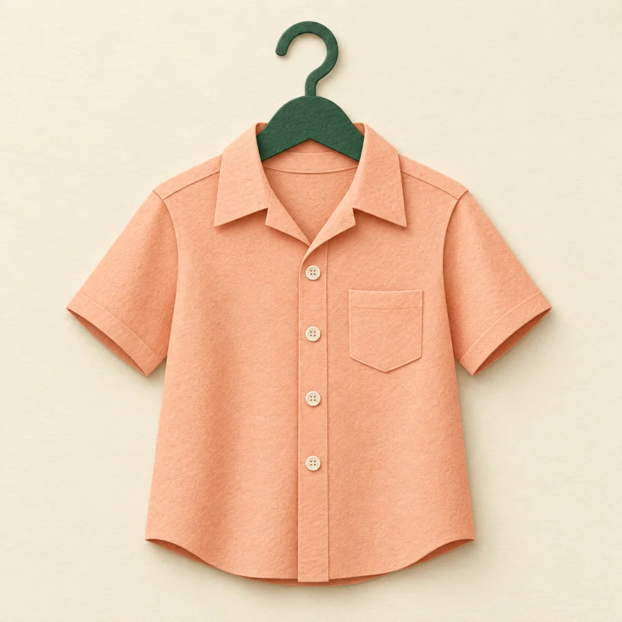 Gantungan baju dengan kemeja