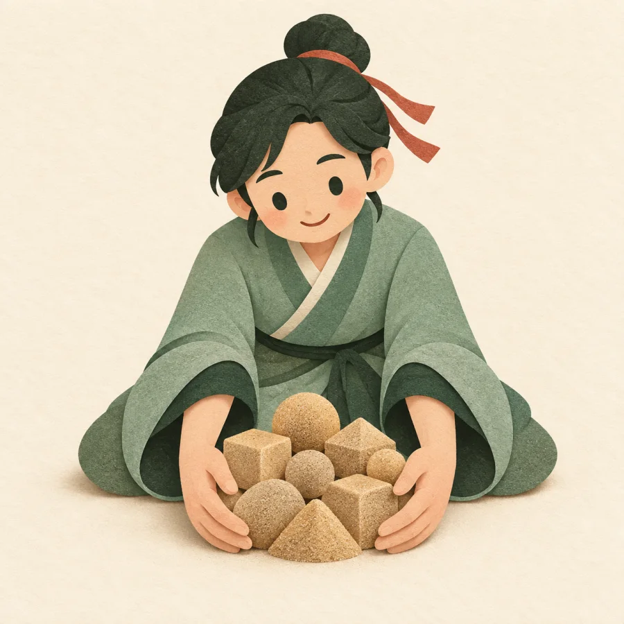 A person gathering all objects