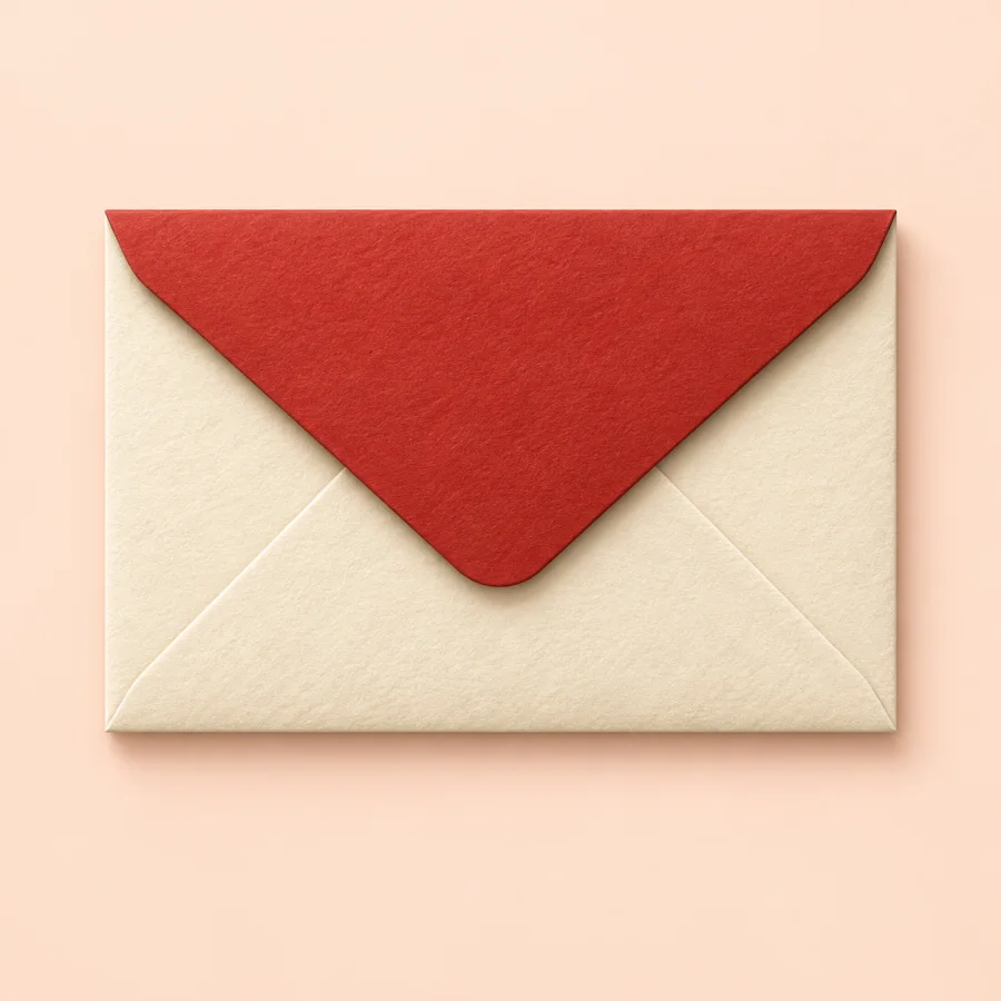 A sealed envelope ready to send