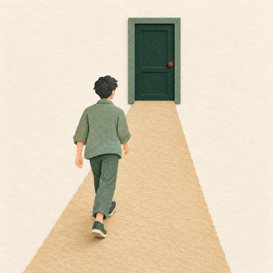 A path ending at a door