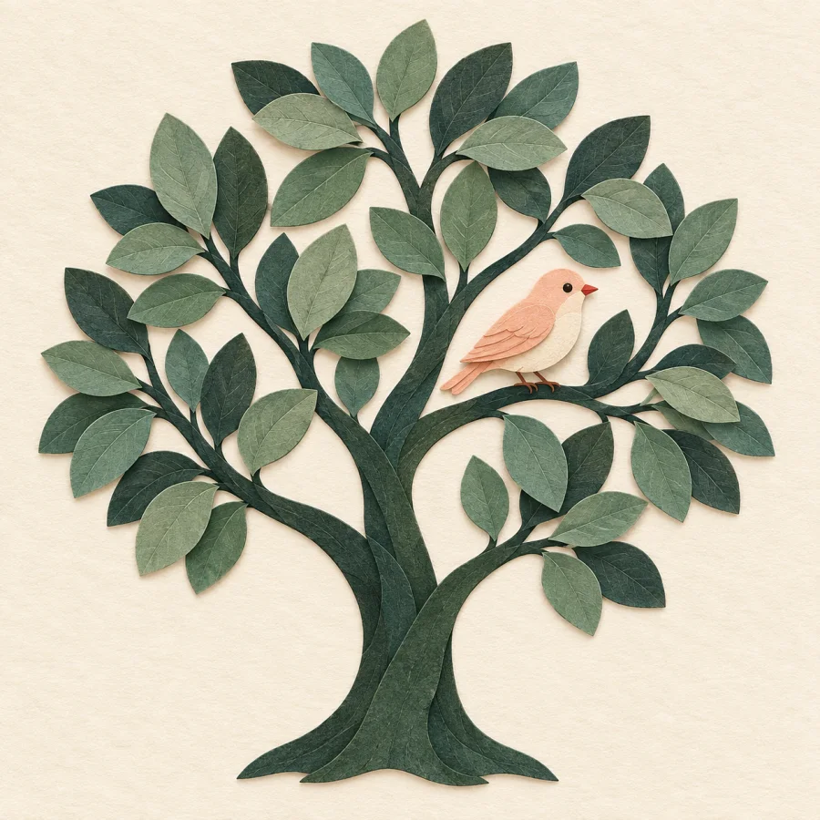 Un árbol con un pájaro