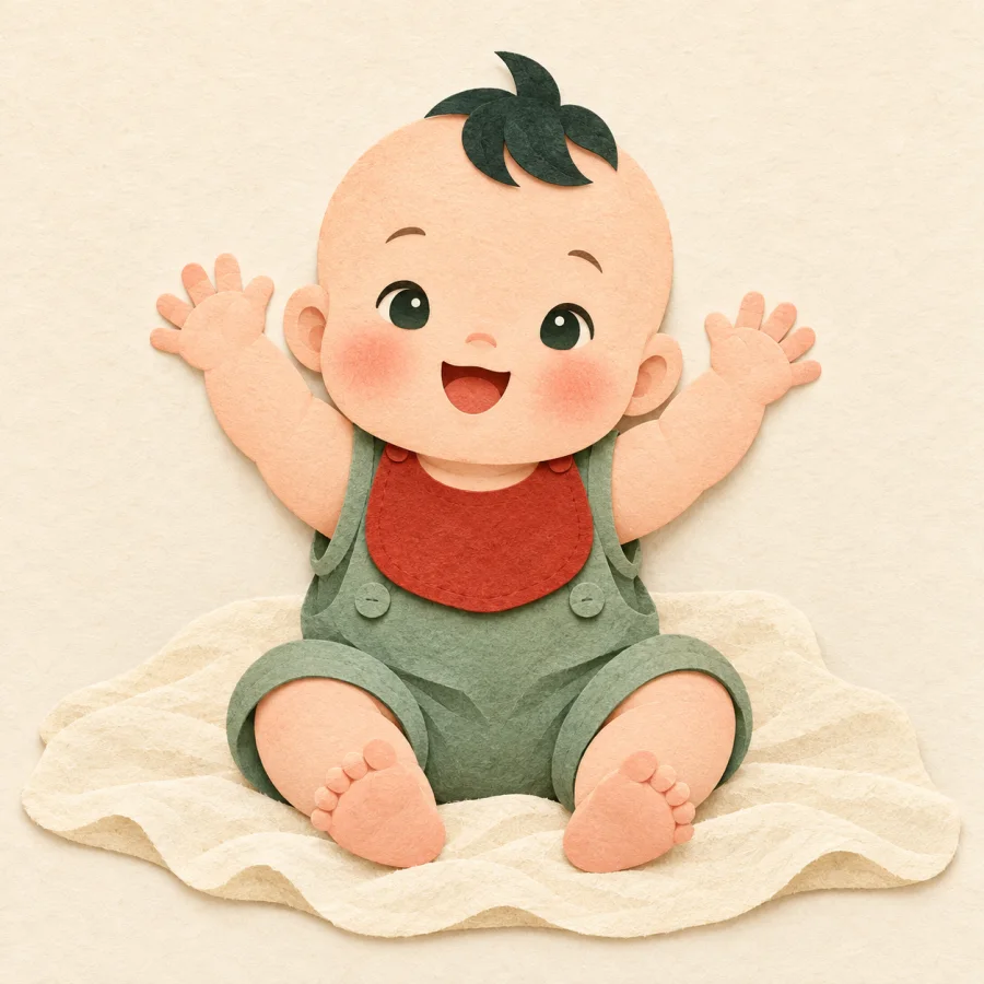 Seorang anak di atas selimut