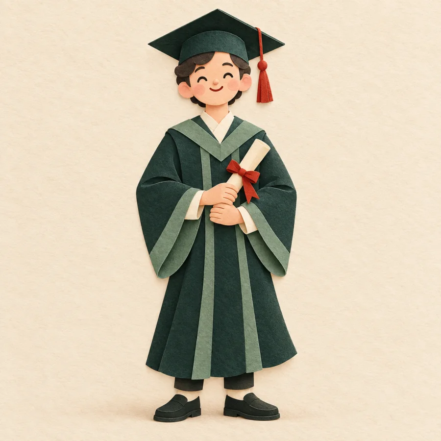 Une personne tenant un diplôme