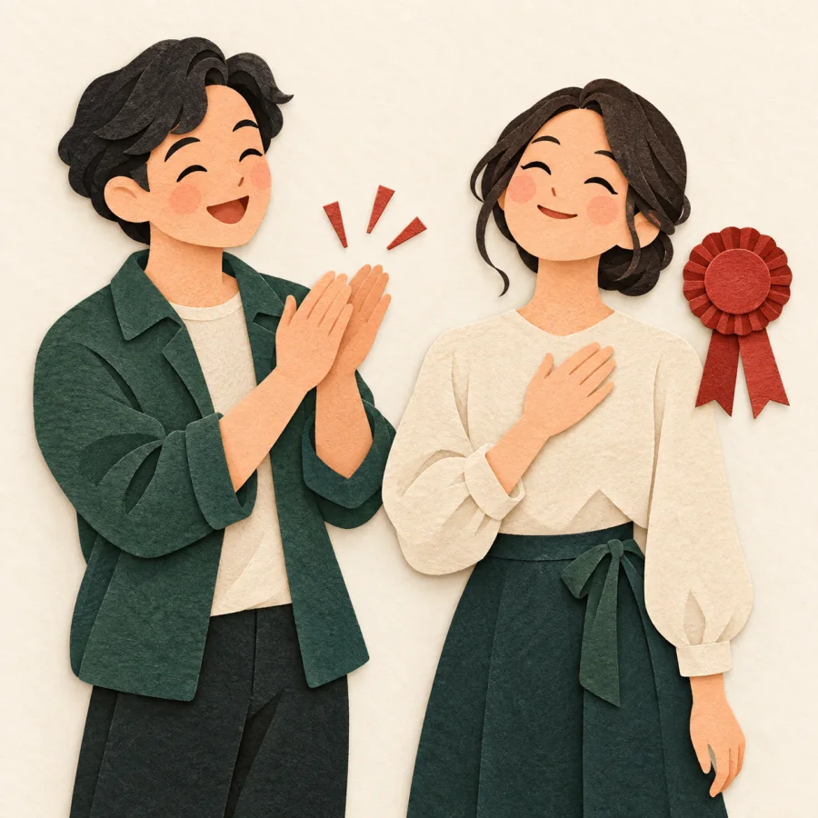 คนกำลังปรบมือให้อีกคน
