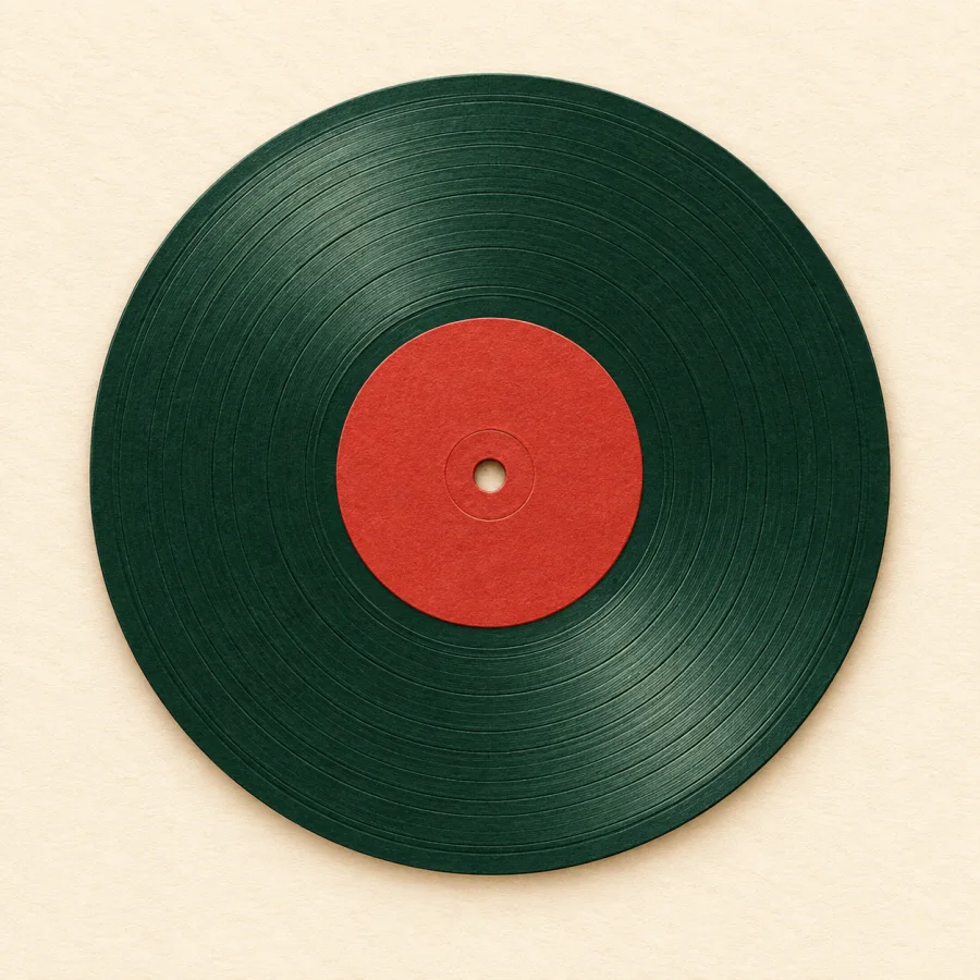 Un disco de vinilo con su etiqueta central