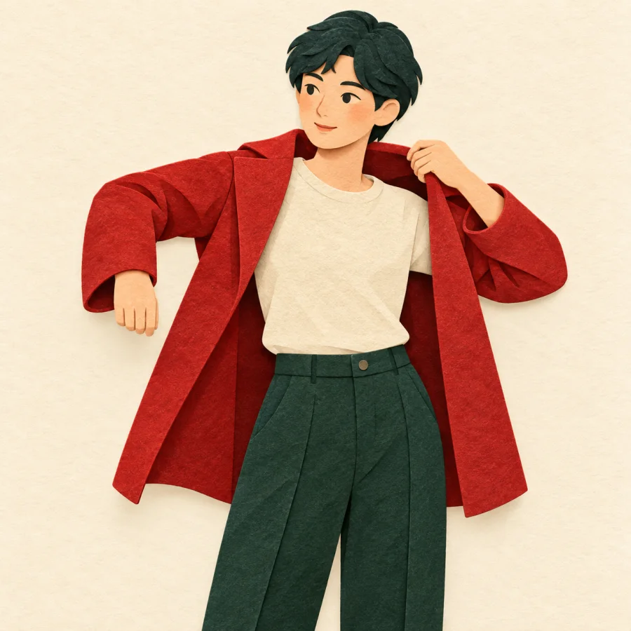 คนกำลังใส่เสื้อคลุม