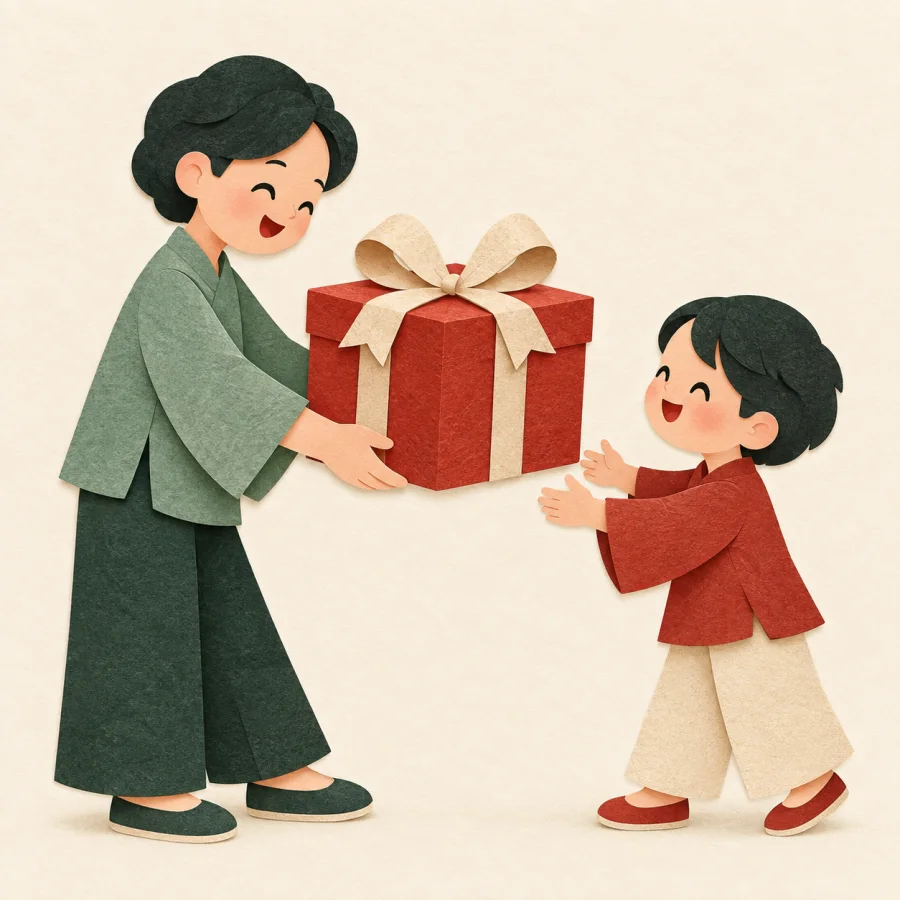Une personne offrant un cadeau