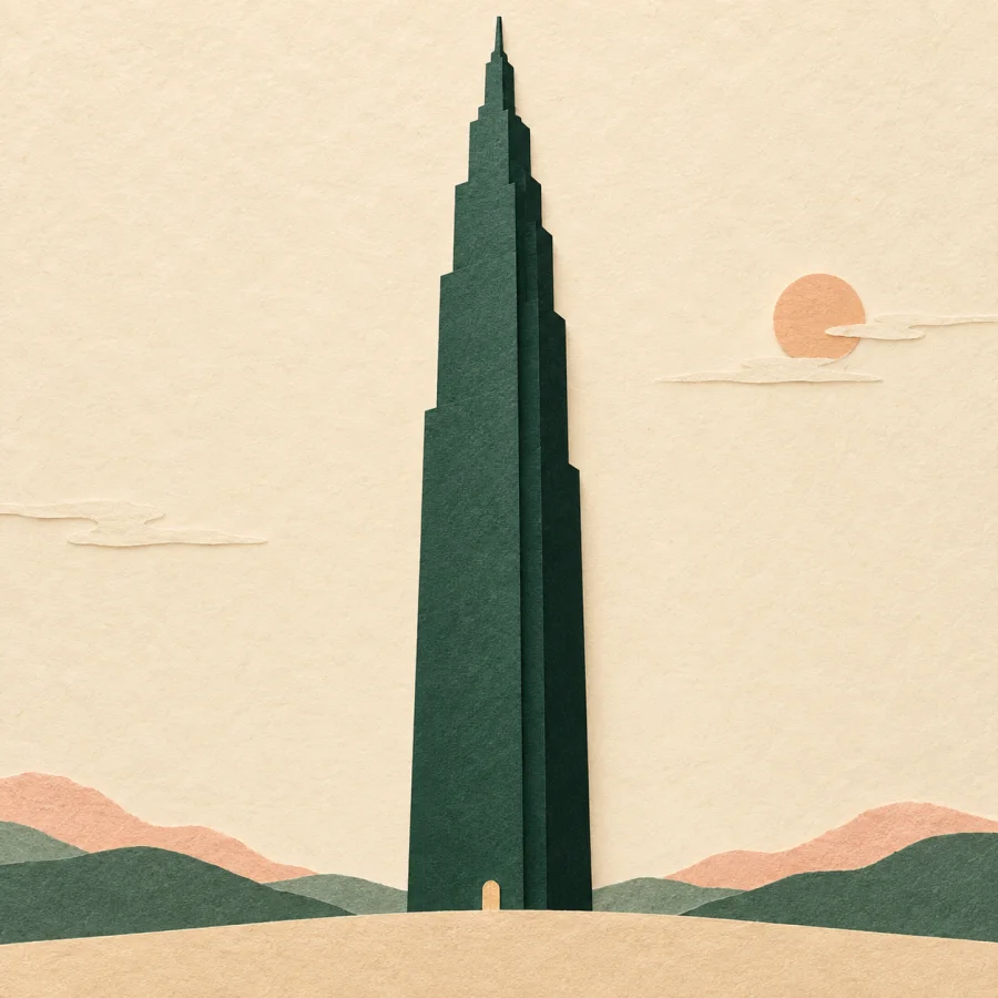 A tall building with a small door