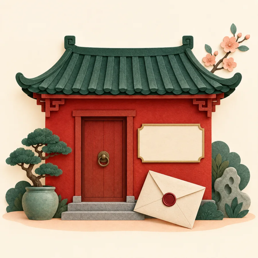 Una casa con un sobre
