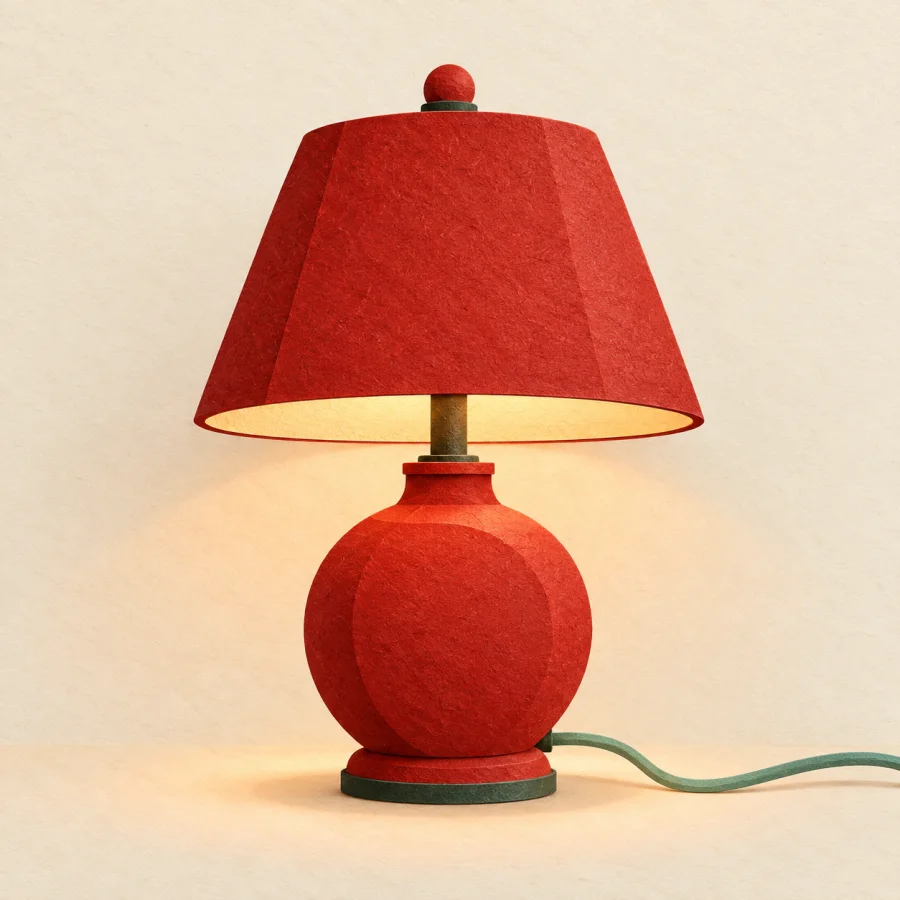 A switched on lamp