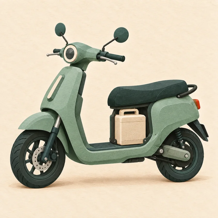 Akülü bir elektrikli scooter