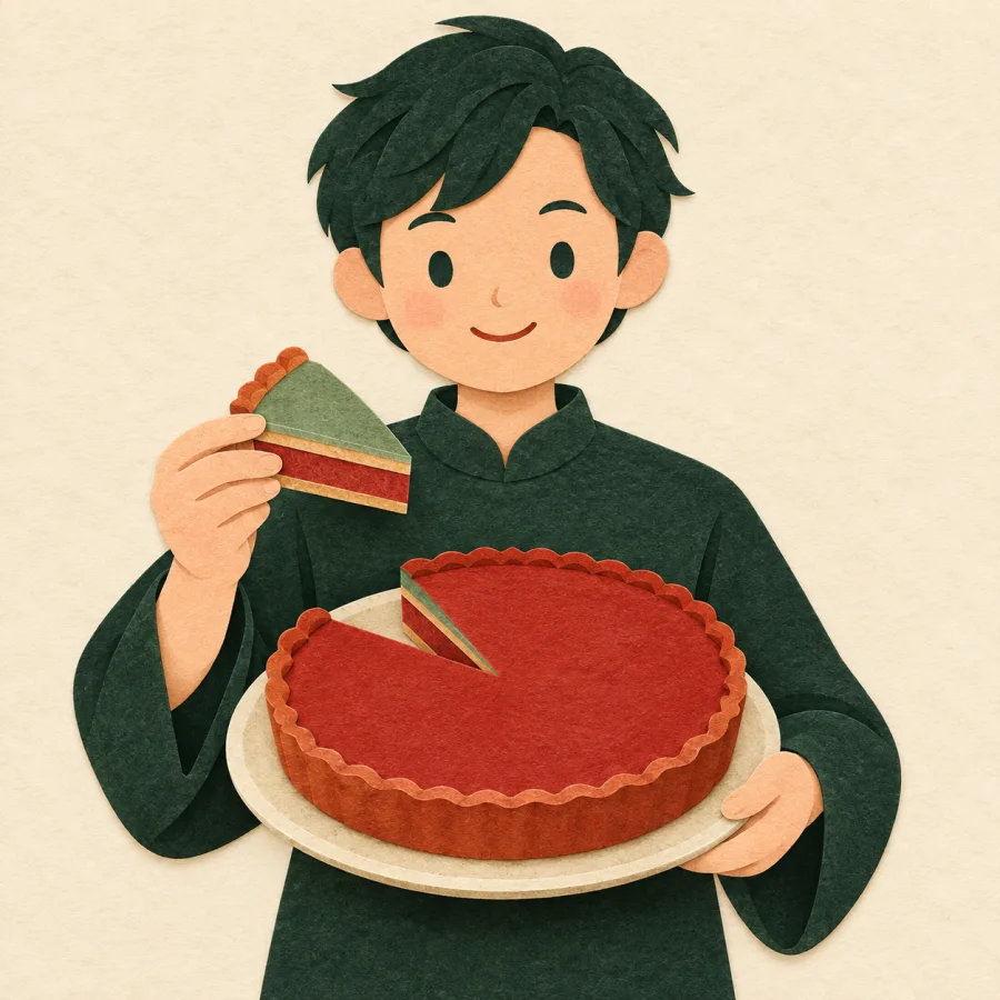Una porción sacada de una tarta